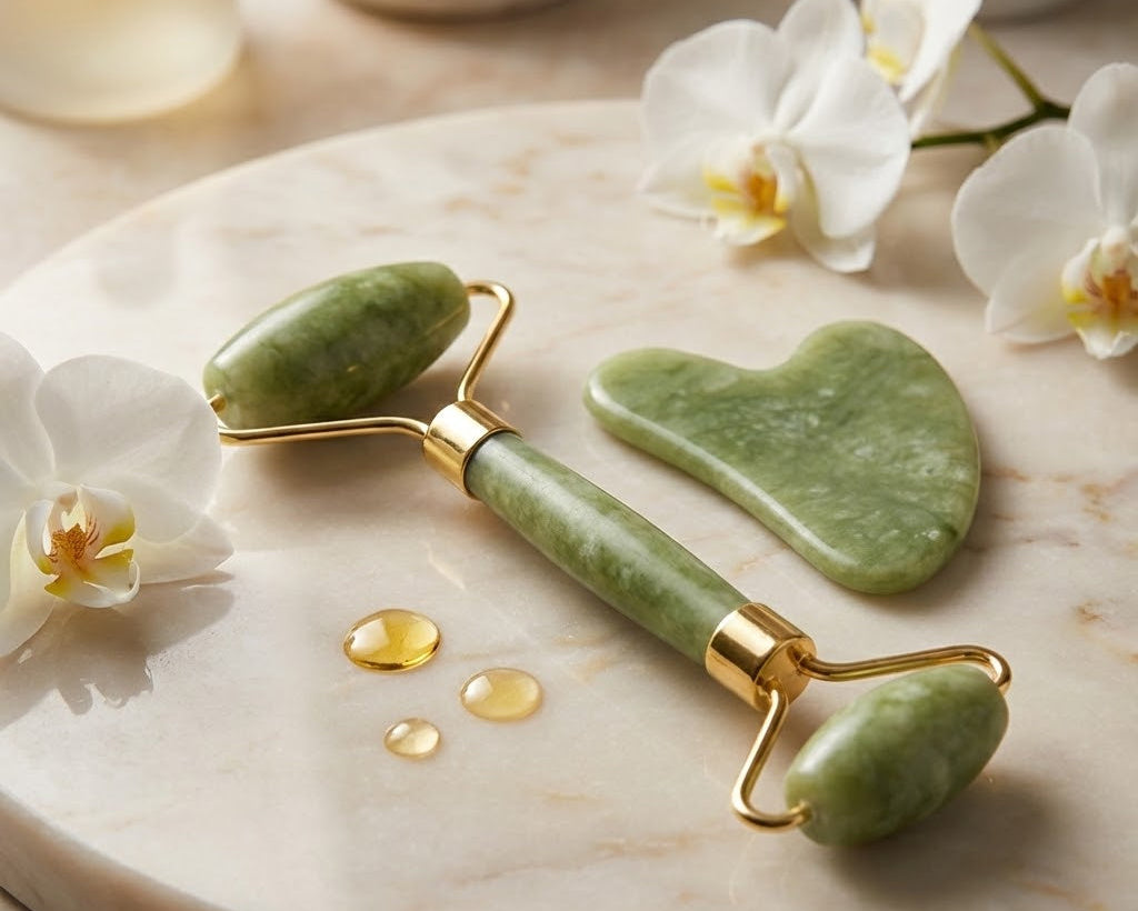 Natural Sculpting Duo: Jade Roller & Gua Sha Set